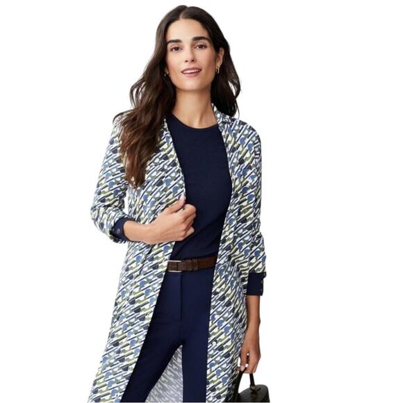 J. McLaughlin Jersey Knit Geo Print Collared Shirt Dress Womens Size M - Picture 2 of 7